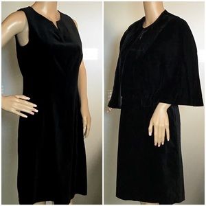 Black Velvet Laura Ashley Dress & Matching Cape